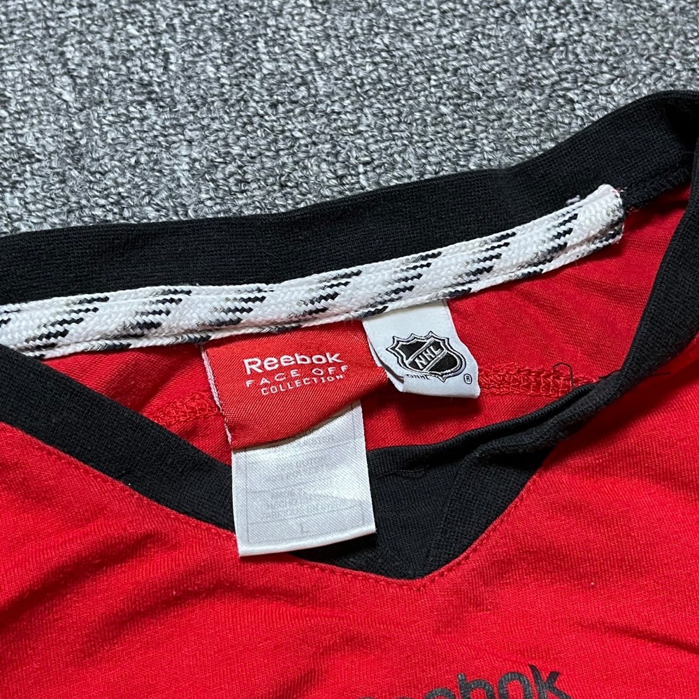 Vintage Reebok Chicago Blackhawks Shirt Large Red NHL Face Off Collection 2000s - Picture 3 of 9